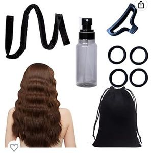 Heatless hair curling kit in champagne color